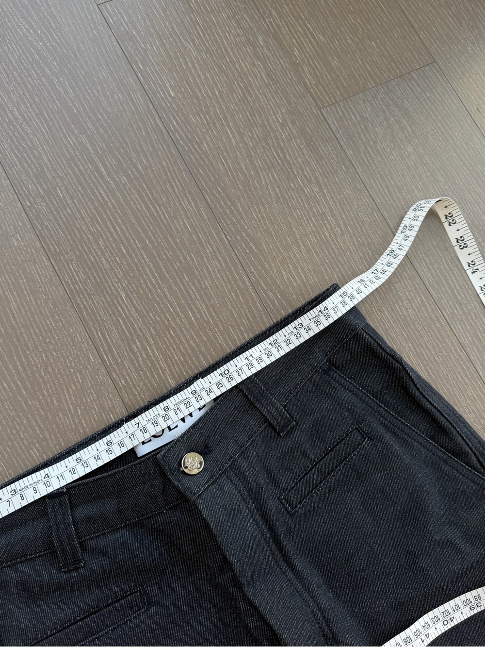 Loewe Fisherman’s Straight Jeans in Dark Gray with Cream Cuffs - Picture 5 of 7